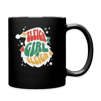 Sleigh Girl Sleigh Funny Ugly Christmas für Frauen - Tasse einfarbig - Schwarz - Rechts