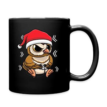 Owl playing video games - Full Colour Mug - black - Right