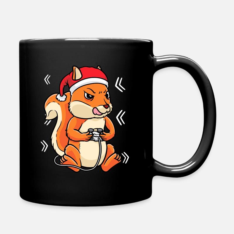 Weihnachten Eichhörnchen Gamer Videospiel Spieler - Tasse einfarbig - Schwarz