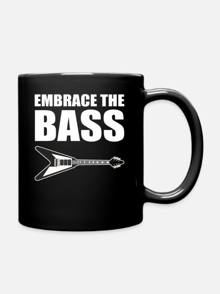 Lustiger Bassgitarrist Gitarrenlehrer - Tasse einfarbig - Schwarz