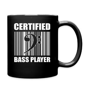 Lustiger Bassgitarrist Künstler - Tasse einfarbig - Schwarz - Rechts