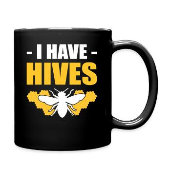 Honigbienenstock Imker - Tasse einfarbig - Schwarz - Rechts