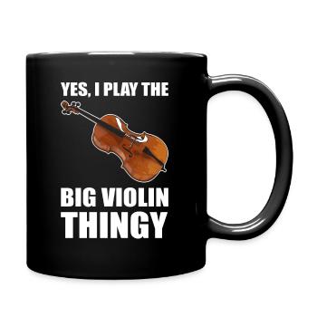 Lustig Cello -Spieler Cellist - Tasse einfarbig - Schwarz - Rechts