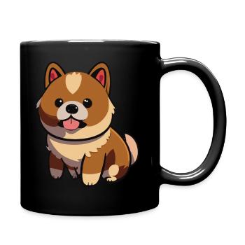 Shiba Inu Dog Illustration - Tasse einfarbig - Schwarz - Rechts