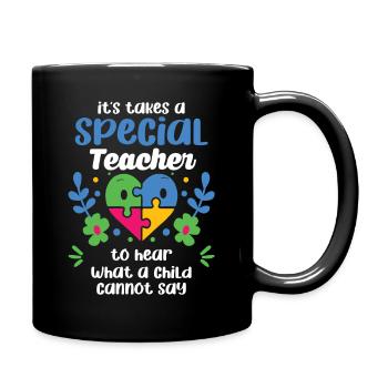 Es Braucht Einen Besonderen Lehrer, Um Zu Hören, - Tasse einfarbig - Schwarz - Rechts