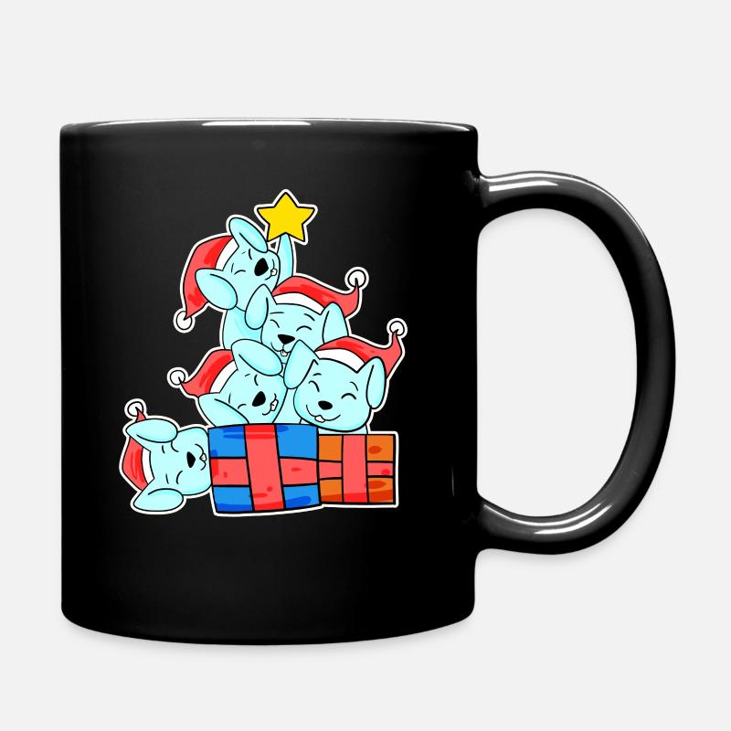 Kaninchen Weihnachtsbaum Weihnachten - Tasse einfarbig - Schwarz