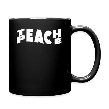 Teach Peace Word Game Groovy Hippie Teacher - Tasse einfarbig - Schwarz - Rechts