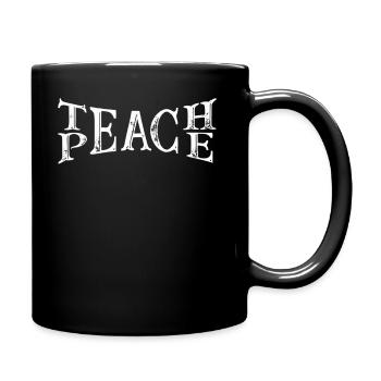 Teach Peace Word Game Groovy Hippie Teacher - Tasse einfarbig - Schwarz - Rechts