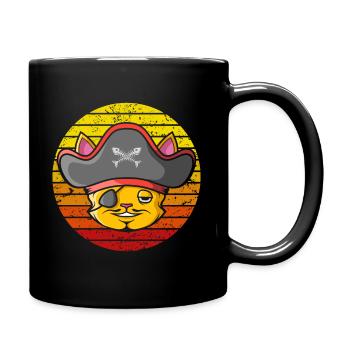 Chat pirate rétro - Mug uni - noir - Droite