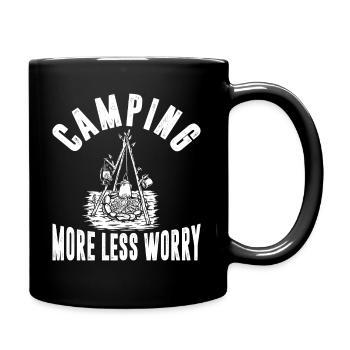 Camping Mehr Weniger Sorgen - Tasse einfarbig - Schwarz - Rechts