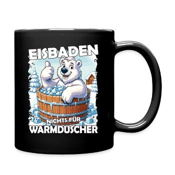 Eisbaden Winterbaden Lustig - Tasse einfarbig - Schwarz - Rechts