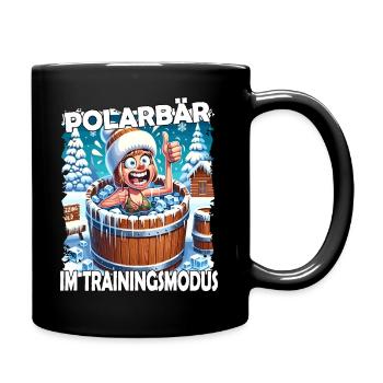Eisbaden Winterbaden Lustig - Tasse einfarbig - Schwarz - Rechts
