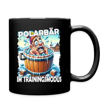 Eisbaden Winterbaden Lustig - Tasse einfarbig - Schwarz - Rechts