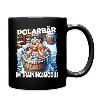 Eisbaden Winterbaden Lustig - Tasse einfarbig - Schwarz - Rechts