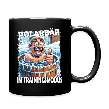 Eisbaden Winterbaden Lustig - Tasse einfarbig - Schwarz - Rechts