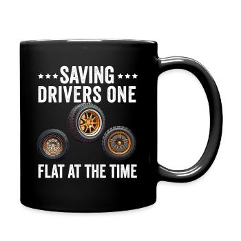 Pneu Guy Mécanicien Pneu Plat Changeur De Réparation Voiture - Mug uni - noir - Droite