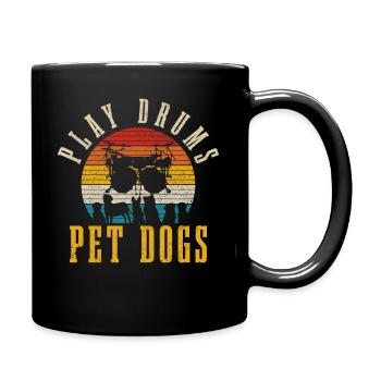 Drummer Drummer Gift Vintage - Full Colour Mug - black - Right