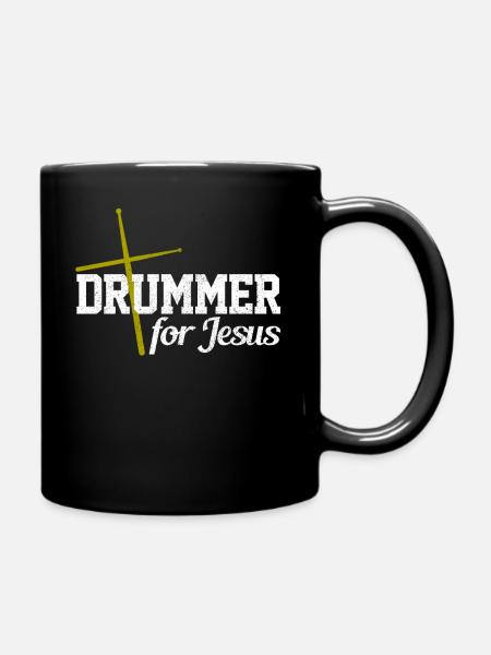 Drummer Schlagzeuger Geschenk Vintage - Tasse einfarbig - Schwarz
