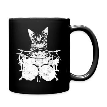Drummer Schlagzeuger Geschenk Vintage - Tasse einfarbig - Schwarz - Rechts