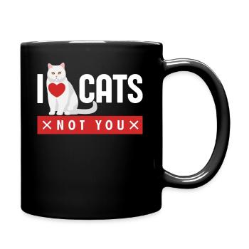 J’aime les chats, pas toi - Mug uni - noir - Droite