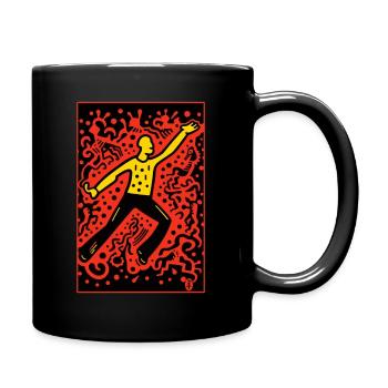 Cartoon Pop Art - Croire en l’aviation - Mug uni - noir - Droite