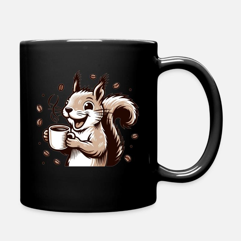 Écureuil avec tasse à café - Mug uni - noir