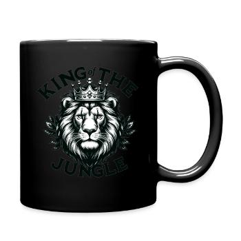 Lion royal avec couronne - Mug uni - noir - Droite