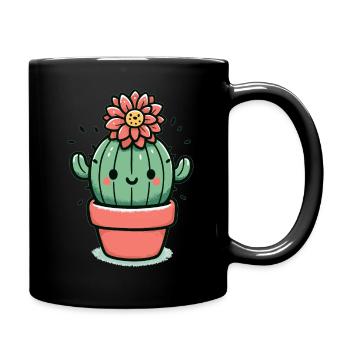 Cute cactus with flower - Full Colour Mug - black - Right