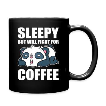 Panda Kaffeeliebhaber Kaffeetrinker - Tasse einfarbig - Schwarz - Rechts