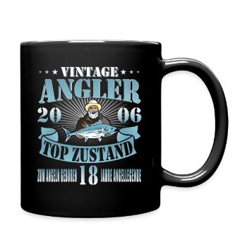 Fischer Geburtstagsfeier Angeln Angler Fisch 2006 - Tasse einfarbig - Schwarz - Rechts
