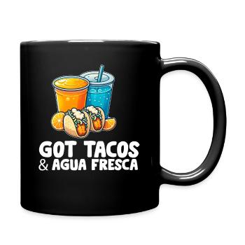 Tacos & Agua Fresca Fun Mexican Food Lover Comida - Tasse einfarbig - Schwarz - Rechts