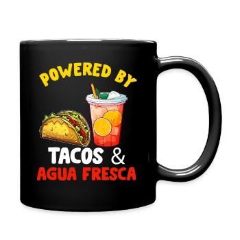 Tacos & Agua Fresca Fun Mexican Food Lover Comida - Tasse einfarbig - Schwarz - Rechts