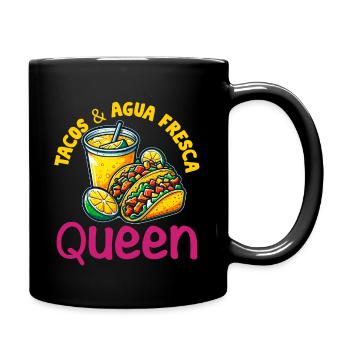 Tacos & Agua Fresca Fun Mexican Food Lover Comida - Tasse einfarbig - Schwarz - Rechts
