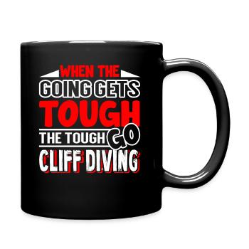 Cliff Diving The Tough Go Cliff Diving - Full Colour Mug - black - Right