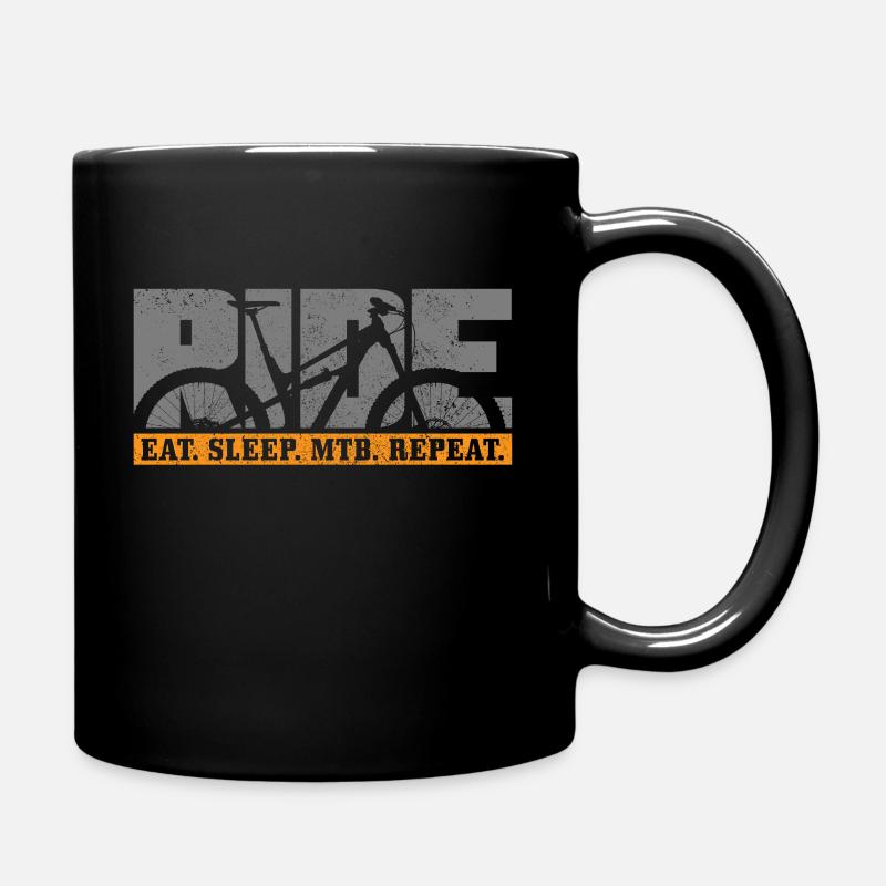 Mountainbike MTB Downhill Biker Geschenk - Tasse einfarbig - Schwarz