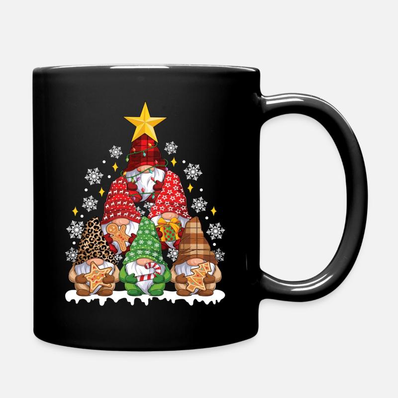 Funny Christmas Gnome Christmas Tree - Tasse einfarbig - Schwarz