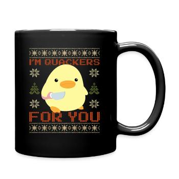 Duck with Knife Meme - Quackers Ugly Christmas - Full Colour Mug - black - Right
