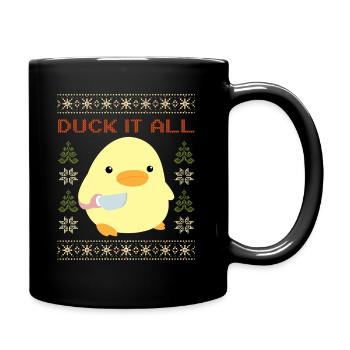Canard avec couteau Meme - Duck it all Noël moche - Mug uni - noir - Droite