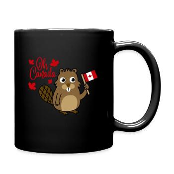 Bonne fête du Canada, drapeau canadien de la marmotte - Mug uni - noir - Droite