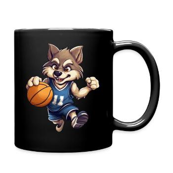 Basketball Wolf - Full Colour Mug - black - Right