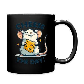 Mouse with cheese - Full Colour Mug - black - Right