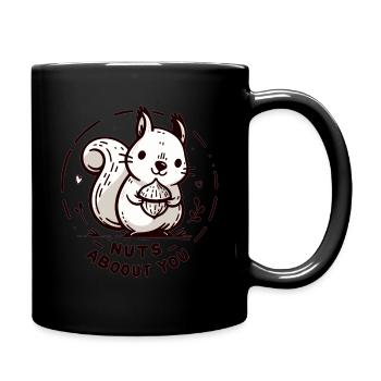 Squirrel with nut - Full Colour Mug - black - Right