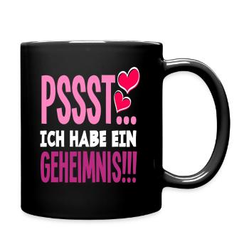 Geheimnis Ich werde große Schwester Schwanger - Tasse einfarbig - Schwarz - Rechts