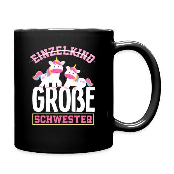 Kein Einzelkind Ich werde große Schwester - Tasse einfarbig - Schwarz - Rechts