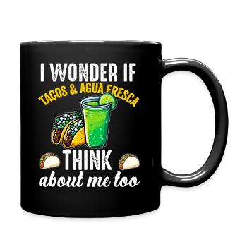 Tacos & Agua Fresca Fun Mexican Food Lover Comida - Tasse einfarbig - Schwarz - Rechts