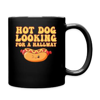 Hot-dog à la recherche d’un couloir - Mug uni - noir - Droite