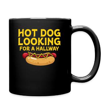 Hot Dog Looking For A Hallway - Full Colour Mug - black - Right