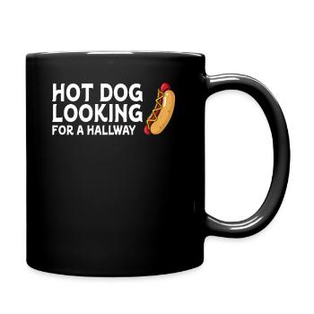 Hot-dog à la recherche d’un couloir - Mug uni - noir - Droite