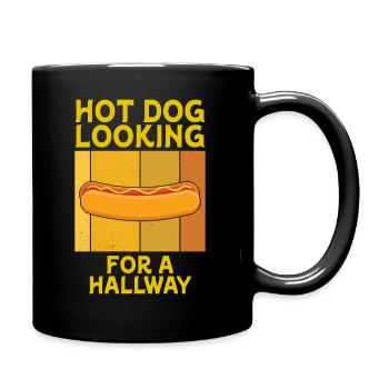 Hot Dog Looking For A Hallway - Full Colour Mug - black - Right
