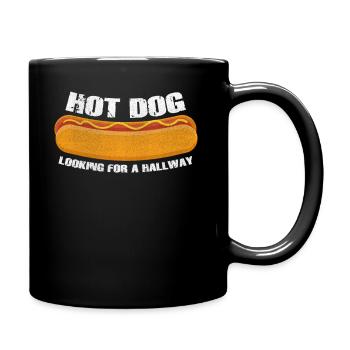 Hot Dog Looking For A Hallway - Full Colour Mug - black - Right